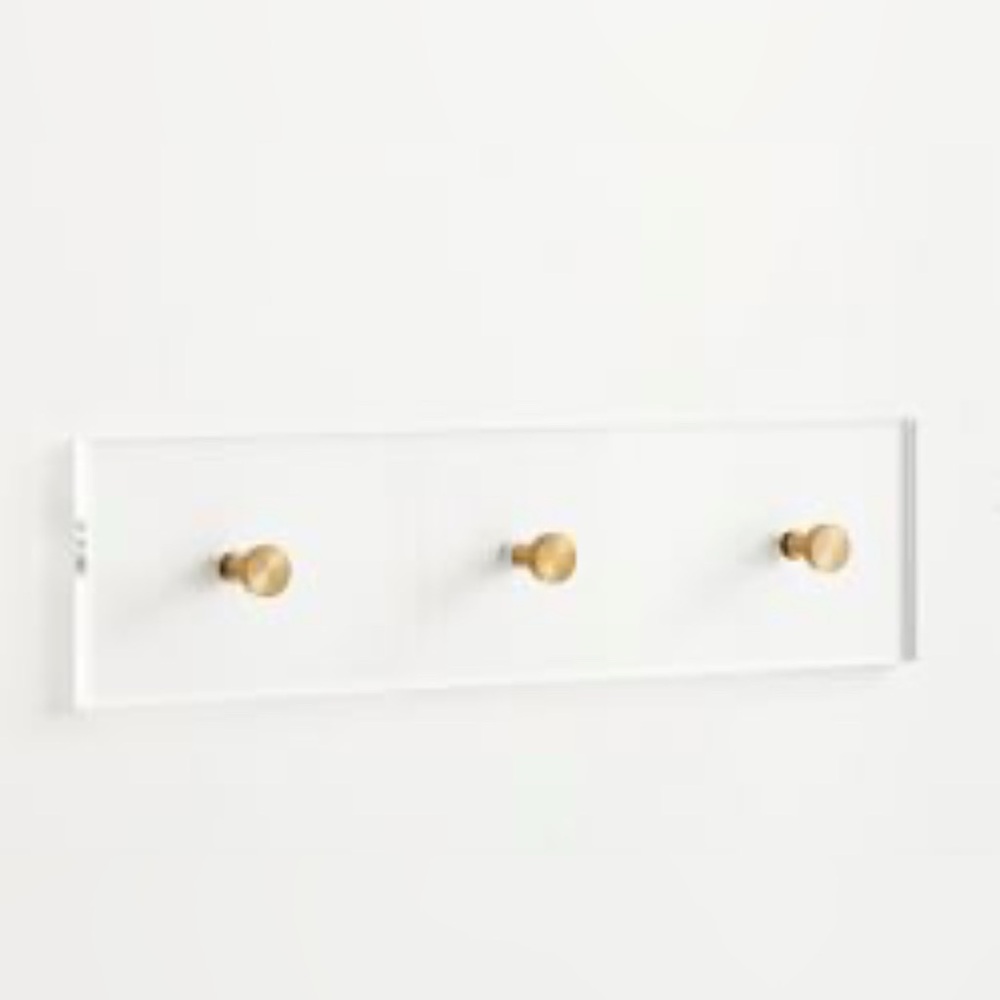 Pottery Barn acrylic row of hooks NIB